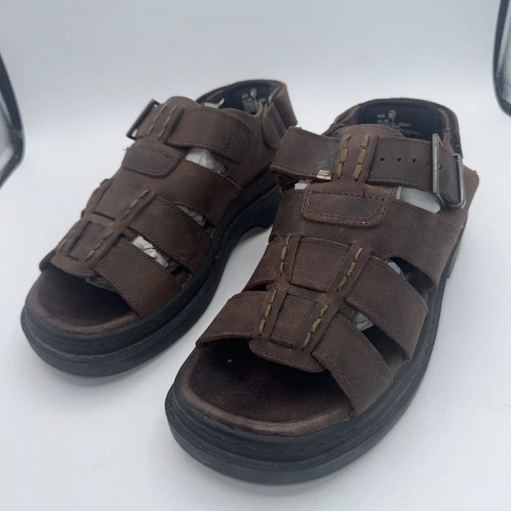 Earth Shoe Sandals Mens 8.5 Brown Leather Nantucket Hiking Camping Outdoor